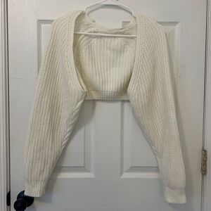 Cream Knit Bolero Sweater Shrug
